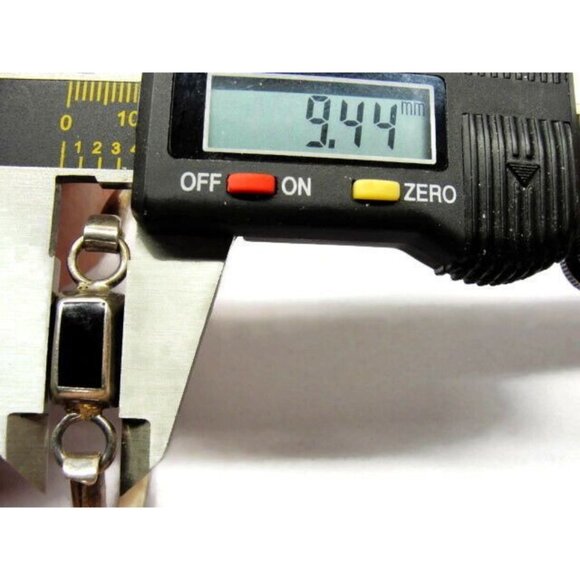 925 Hook On Bracelet Bar With Inset Black Onyx Bangle Style Sterling Silver - Picture 6 of 11